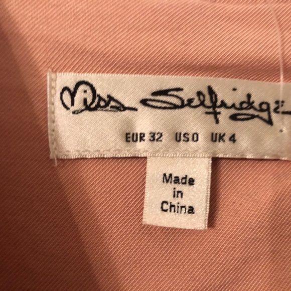 New Miss Selfridge Rose/Tan Lightweight Wrap Belted Coat - Picture 4 of 5